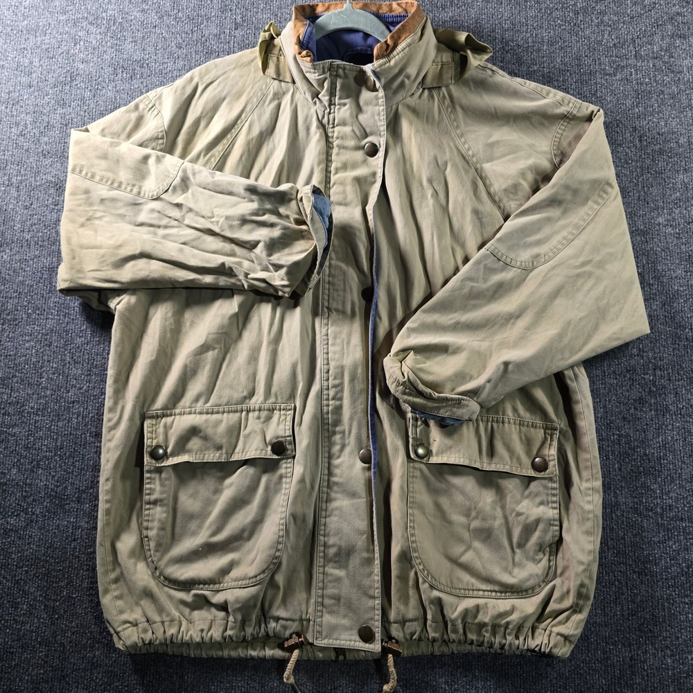 Vintage Towne by London Fog Mens Khaki Tan Field Jacket Utility Coat Small